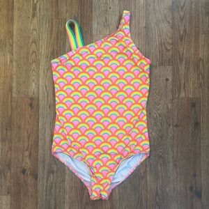 Lands’ End Girls Kids Rainbow Swimsuit Lined Swim Wear Bathing Suit Size 10